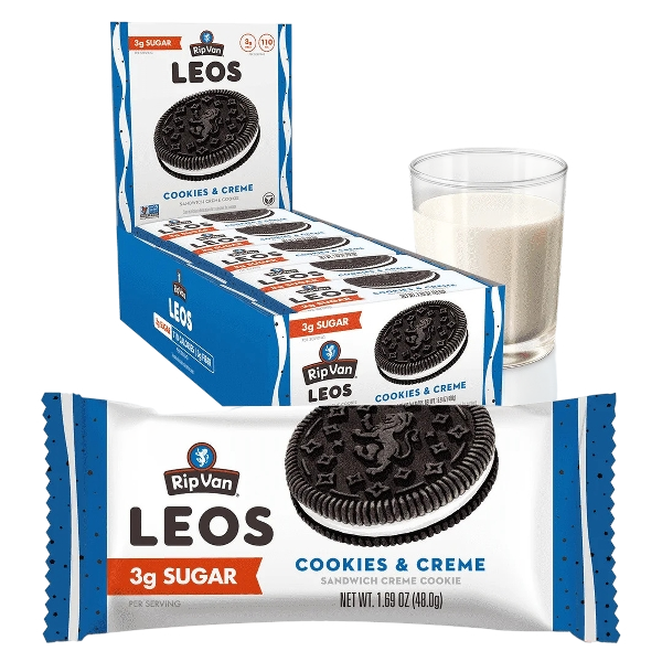 Rip Van Leos Cookies and Cream Sandwich Cookies 1.69 oz. 10 PacksBox (0009) RVW62000